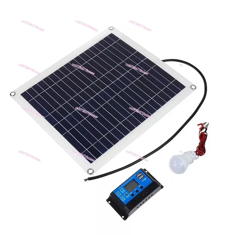 Outdoor 20W18V solar panel kit, solar panel with 3W light bulb controller