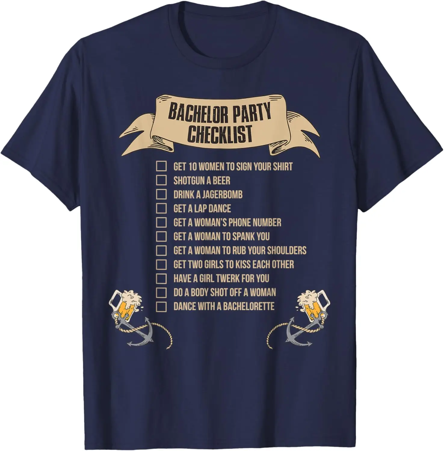 Bachelor Party Checklist T-Shirt