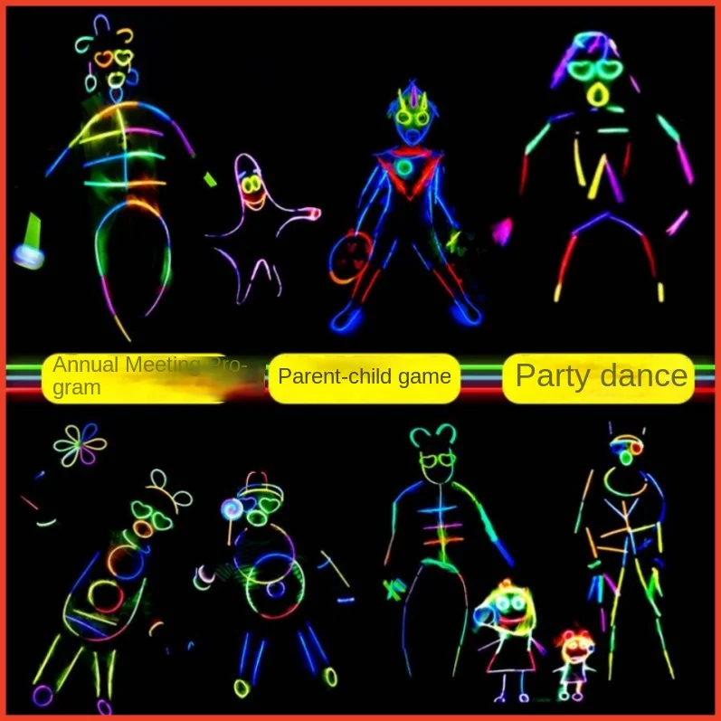 Colorful Light Stick Humanoid Close-Fitting Stickman Luminous Strip Concert Luminous Clothes Fluorescent Dance