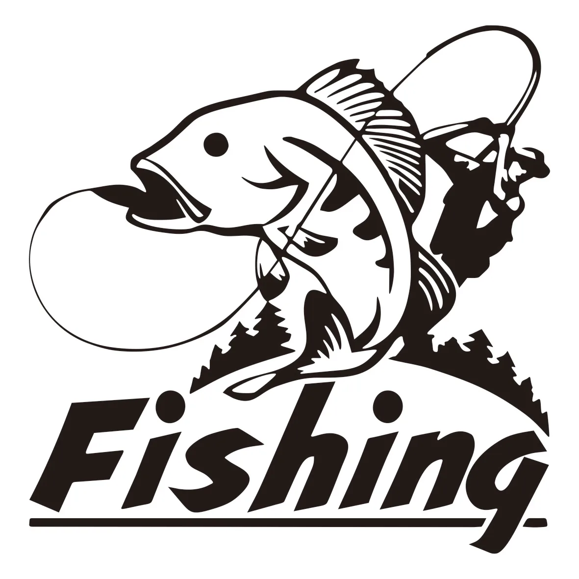 Die-Cut Vinyl Decal Fishing Рыбалка Car Sticker Waterproof Auto Decors on Car Body Bumper Rear Window Laptop Choose Size 41391