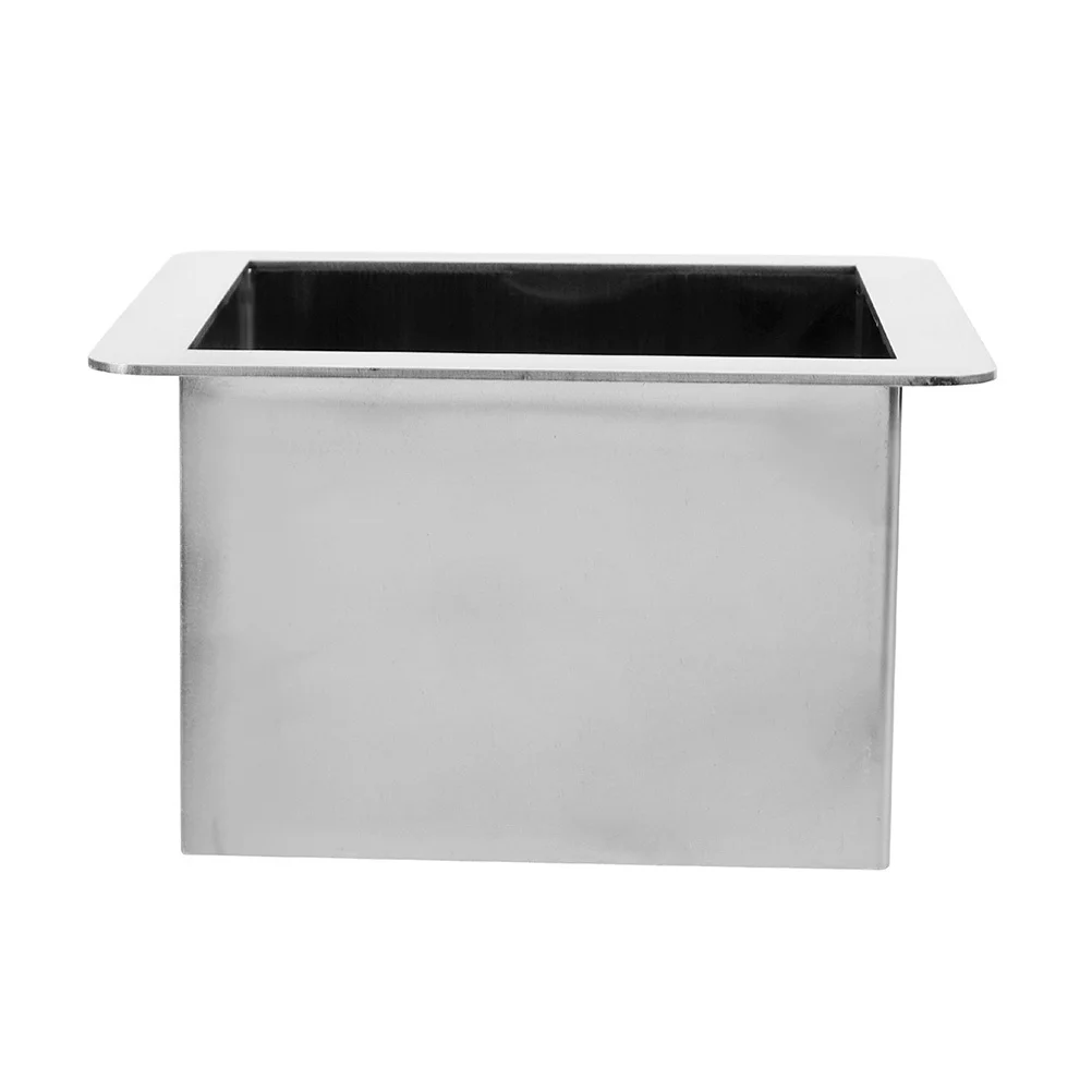 

Stainless Steel Grommet Square Countertop Built-In Waste Chute For Kitchen Counter Drop-In Trash Chute Grommets Home Trash