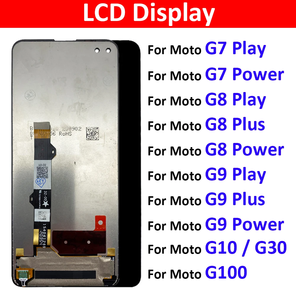 

10Pcs LCD Display For Motorola Moto G10 G30 G100 G7 G8 G9 Power Play Plus LCD Display Touch Screen Digitizer Assembly