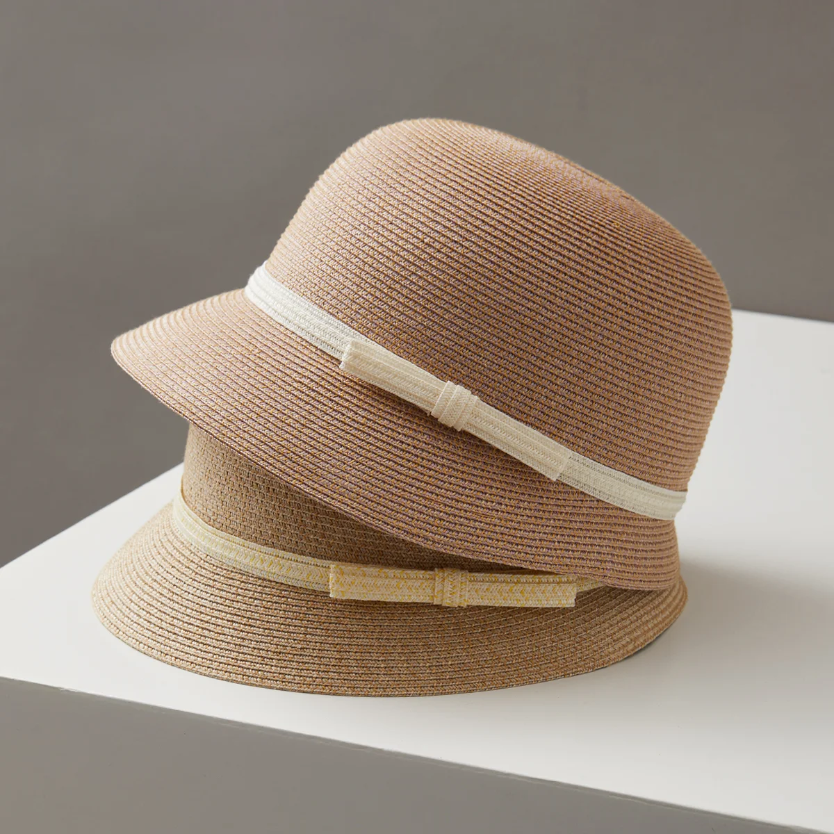 Hat Lady summer fisherman straw hat bow short eaves irregular hat retro sunshade sunblock holiday