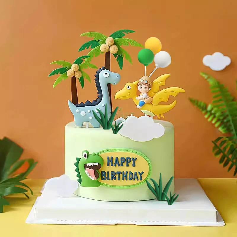 Jurassic Dinosaurier-Kuchenaufsatz, Tyrannosaurus Rex, Triceratops, Flugsaurier für Kinder, alles Gute zum Geburtstag, Party-Dekoration, Babyparty-Dekoration – Detail 35