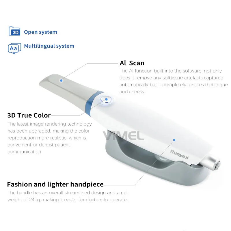 Oryginalny dentystyczny skaner wewnątrzustny 3DS ISO-11Digital Impression wewnątrzustny skaner 3D Runyes