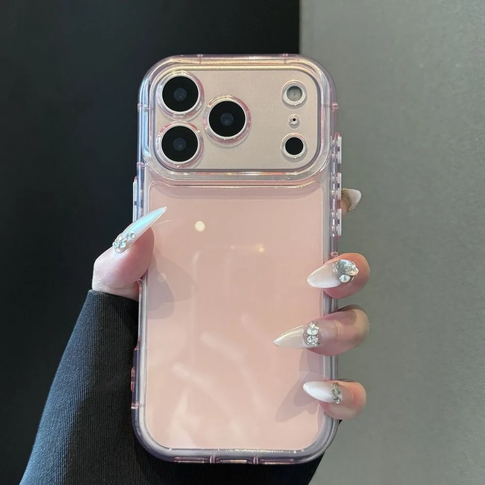 

Luxury Dopamine Airbags Oval Soap Soft Case for IPhone 17 16 15 14 Plus 13 12 Pro Max Clear Camera Protection Shockproof Cover