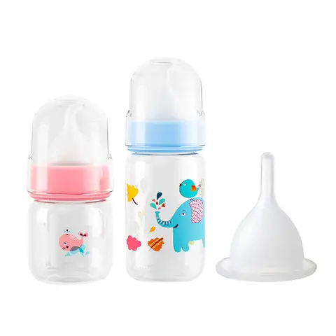 Small Pet Feeding Bottle 60ml/125ml Cute Kitten Feeding Bottle Cartoon Animals Nursing Bottle for Newborn Kittens Puppy