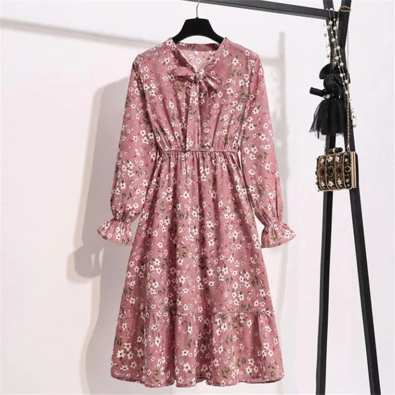 

Spring autumn Solid Full Sleeve O-neck Casual Chiffon Dress Women Muslim Long Dress Bohemian Maxi Dresses New HH-038