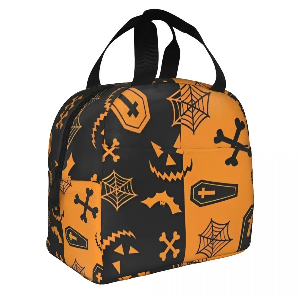 Halloween Pumpkins Ghosts Insulated Lunch Bag Cooler Bag Lunch Container Trick or Treat Kawaii Tote Lunch Box Girl Boy  Travel