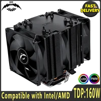 Enfriador táctil directo de distancia cero Compatible con i5 i7 AM3 AMD x79 x99 LGA2011-3 115x 1700 18xx Torres gemelas 6 ventiladores de CPU de tubo de calor 90mm