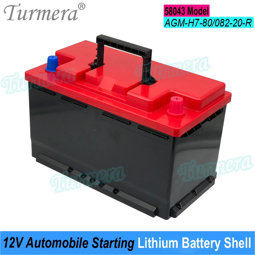 Turmera 12V akumulator samochodowy Box samochodowe rozruchowe baterie litowe Shell dla serii 58043 AGM H7-80 082-20 wymień kwas ołowiowy