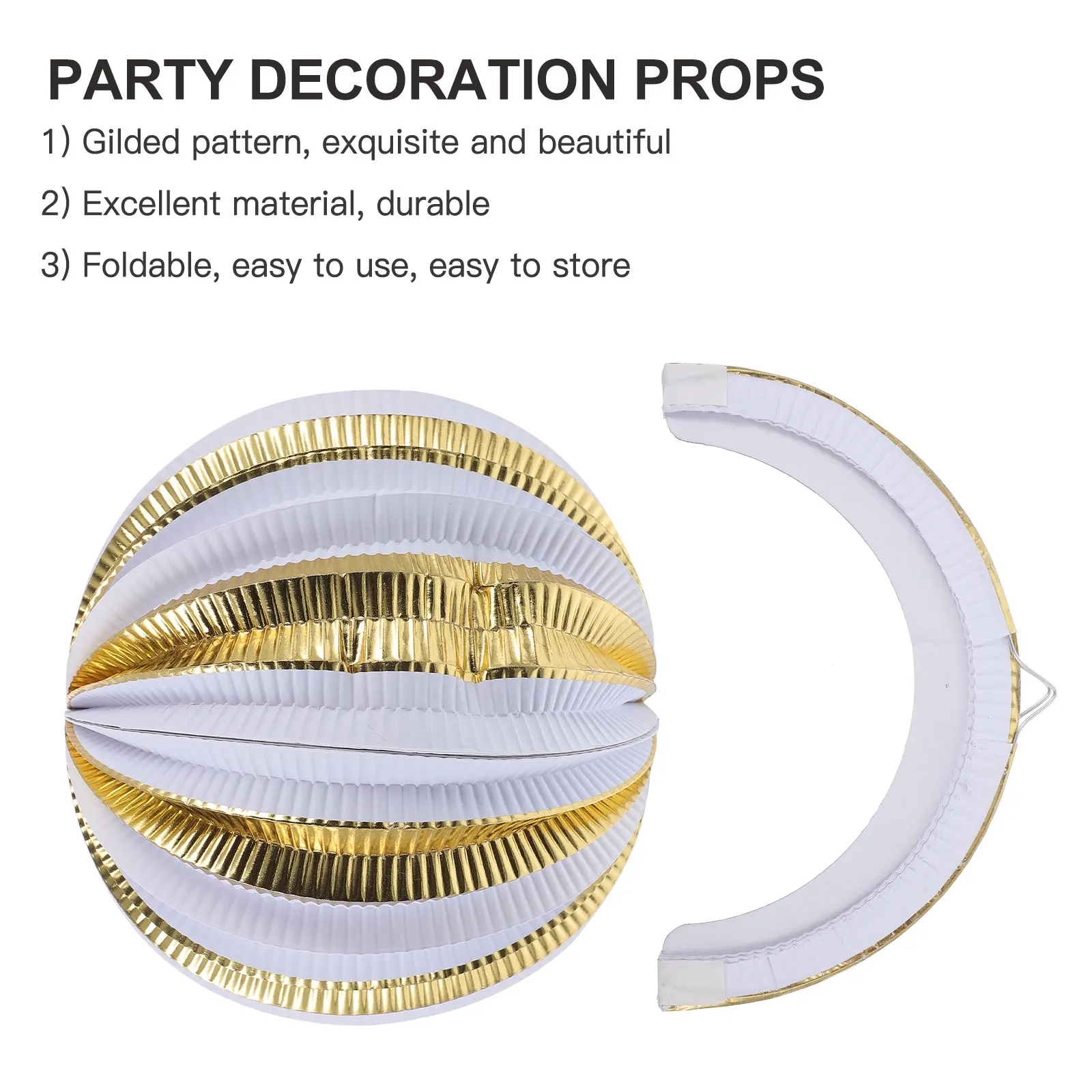 

2 Pcs Gold-stitched Paper Hanging Wedding Decor Decorative Decorations Folding Props