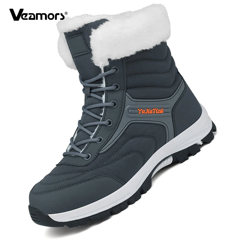 

Непромокаемая зимняя походная обувь, зимние ботинки, плюшевая теплая хлопковая обувь, женские и мужские нескользящие высокие ботинки, уличная прогулочная обувь