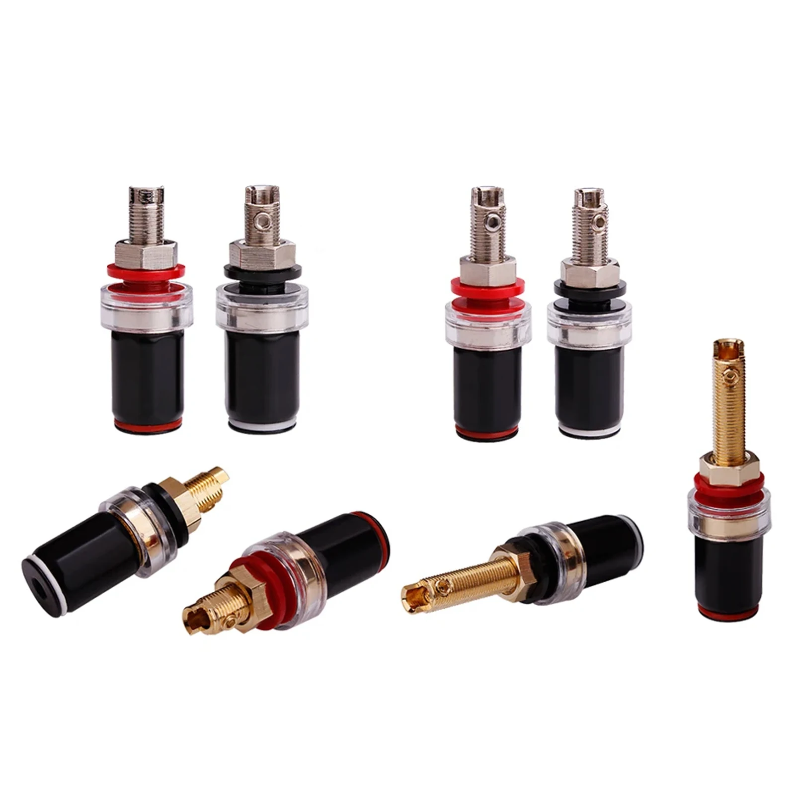 Terminal de haut-parleur Audio à liaison or/Rhodium, pour fiche banane de 4mm, prise de haut-parleur en cuivre à souder gratuite