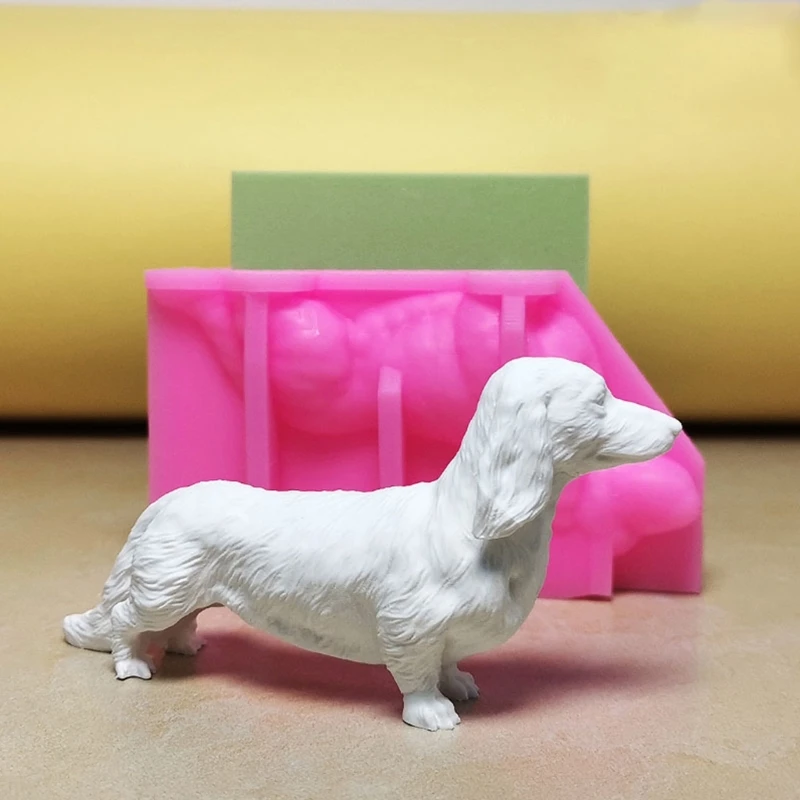 

Новая силиконовая форма для свечей с милой колбасой и собакой, 3D собака, животное, мыло, пластырь, изделия из смолы, цементная форма, сделай сам, принадлежности для изготовления свечей ручной работы