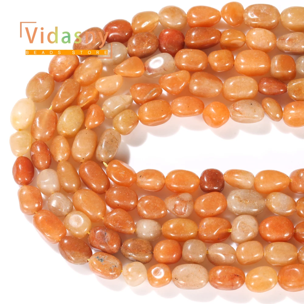 8-10mm Naturstein Roter Aventurin Unregelmäßige Ovale Lose Perlen für Schmuckherstellung Handgefertigte DIY Armbänder Zubehör – Detail 8