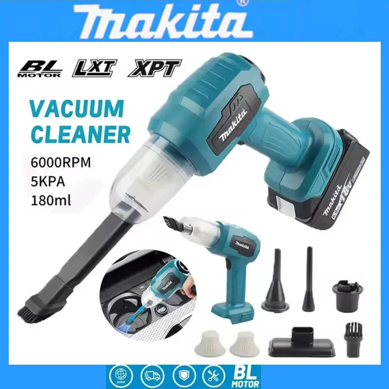 

Мини-электрический пылесос Makita с сильным всасыванием, беспроводной ручной пылесос для дома, воздуходувка с 7 насадками для аккумулятора 18 В