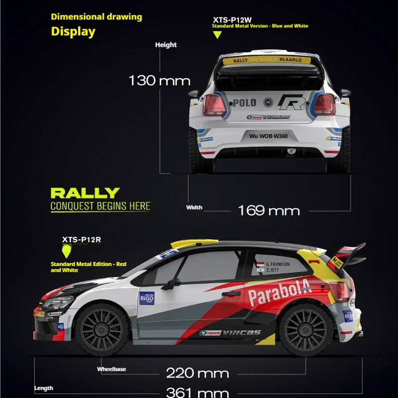 

Xts P12 1/12 Scale High-Speed RC Rally Car Remote Control Electric 4WD Drift Racing Car Off-Road Vehicle Toy Gift for Ages 14+
