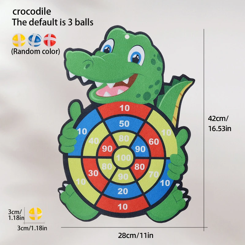 Brinquedos alvo infantis, dardos, bolas pegajosas, versão crocodilo com 3 bolas e 1 gancho