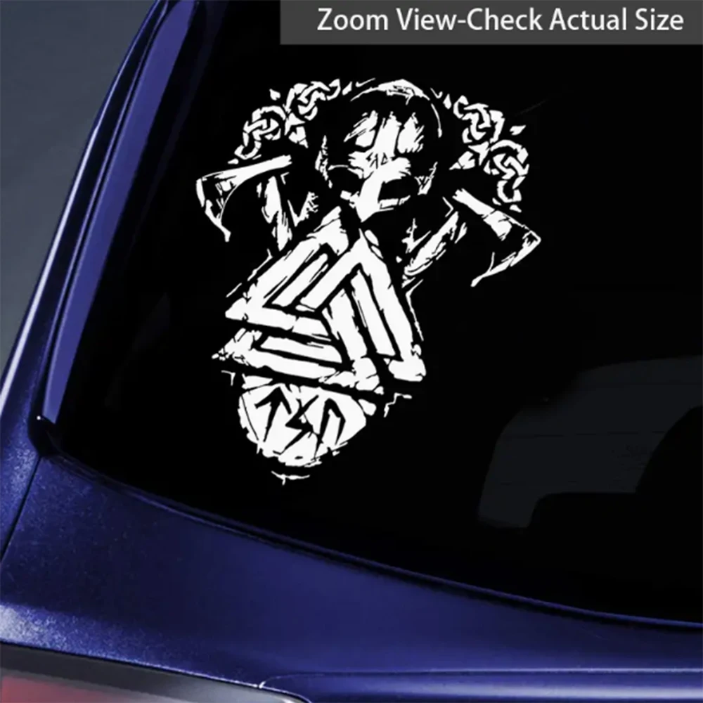 Viking Warrior Rune Axe Car Stickers For Laptop Water Bottle, Car Truck Van SUV Motorcycle Window Wall Decals, Car Accessories