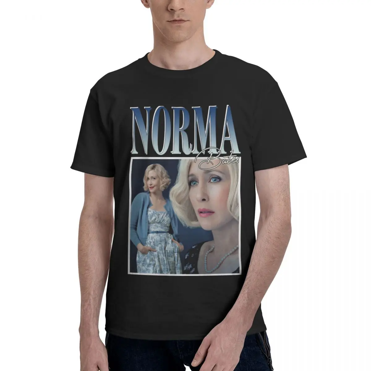 Men Norma Vera Farmiga Inspo Vintage T Shirt Streetwear Cotton Crewneck Men Clothing