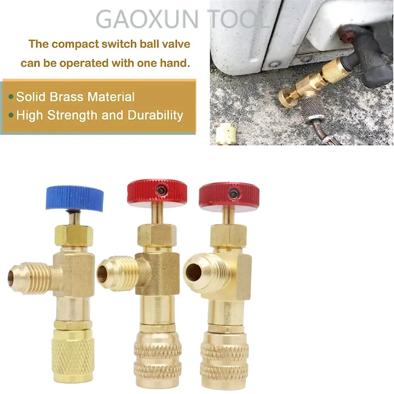 

GAOXUN Air Conditioning Fluoridation Safety Valve R410 Refrigerant Filling Valve Refrigeration Switch R22 Copper Adapter Tool