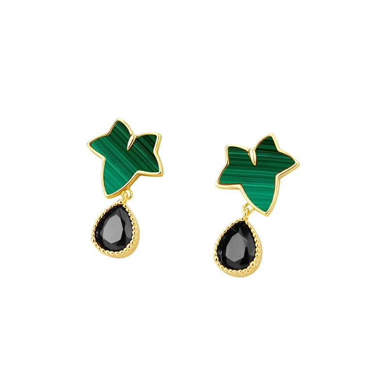 Summer 925 Sterling Silver Earring Fine Jewelry Woman Green Plant Trendy 2023 New In Original Luxury Free Shipping Item For Girl