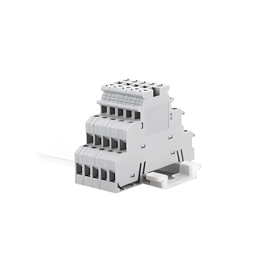 10Pcs DIKD-1.5 Din Rail Terminal Block Three-Layer 3-Level Sensor Actuator Triple Wire Connector DIKD1.5 Wire Conductor