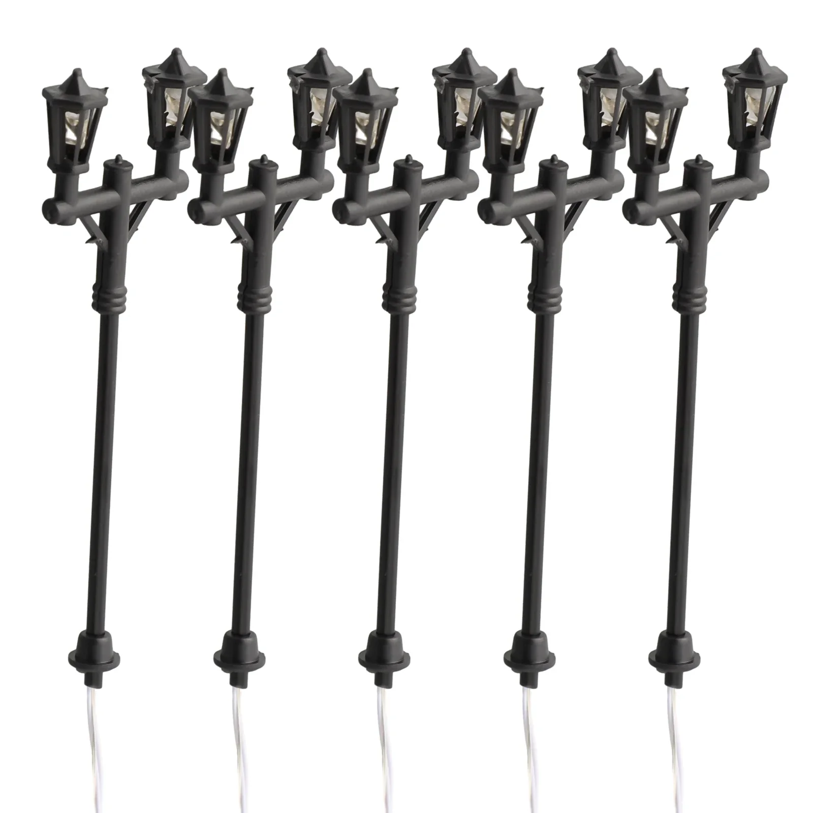 10Pcs Model Street Lights Scale 1:100 Railway LED Lamppost Patio Garden Outdoor Lamps The Base Can Be Adjusted In Height image 4