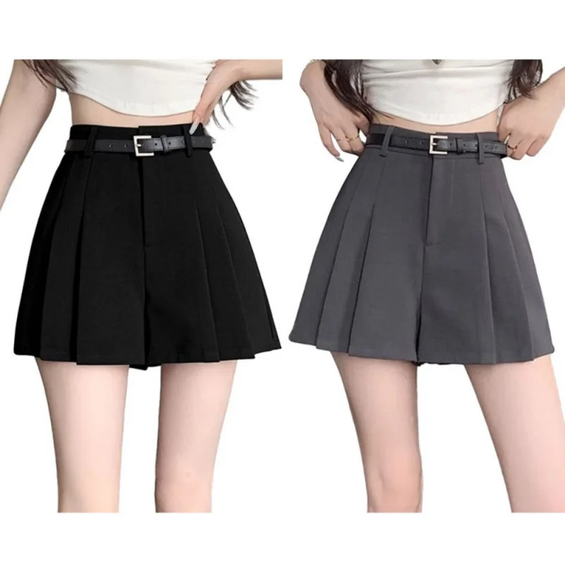 Casual Suits Pants Skirts for Women Summer Solid Color Loose A-line Cooling Skirts for Ladies Party Office Daily Wear