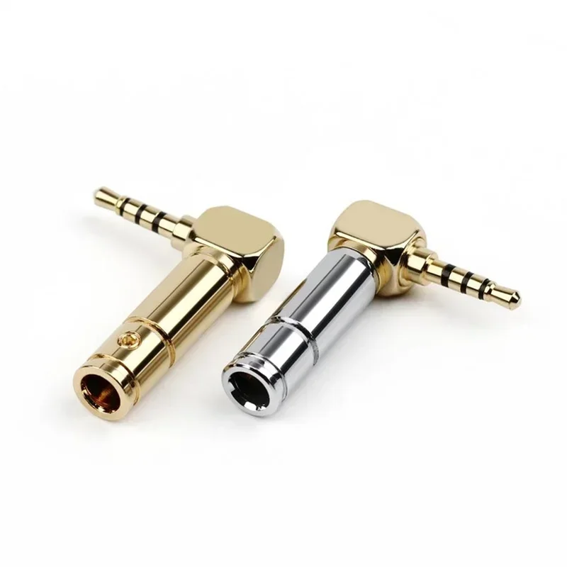 Audio Plug 2.5 mm Connector 3/32 Jack 2.5mm Earphone Jack 4 Pole 90 Degree Bend Consumer Electronics Speaker Terminal Gold Jacks