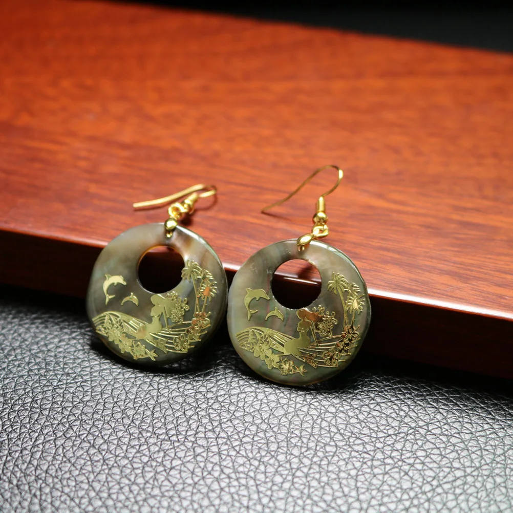 

Abalone Shell Dangle Women Abalone Shell Dangler Fashion Jewelry Natural Shine Graceful Design Party Banquet Everyday Wear