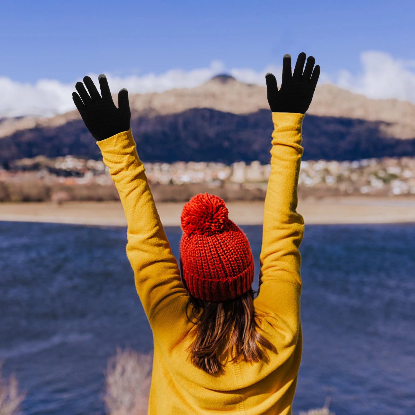 

4pcs Winter For Women Touchscreen Warm Thermal Gloves Cold Weather Anti Slip Cycling Full Finger Mittens Insulated Thickened