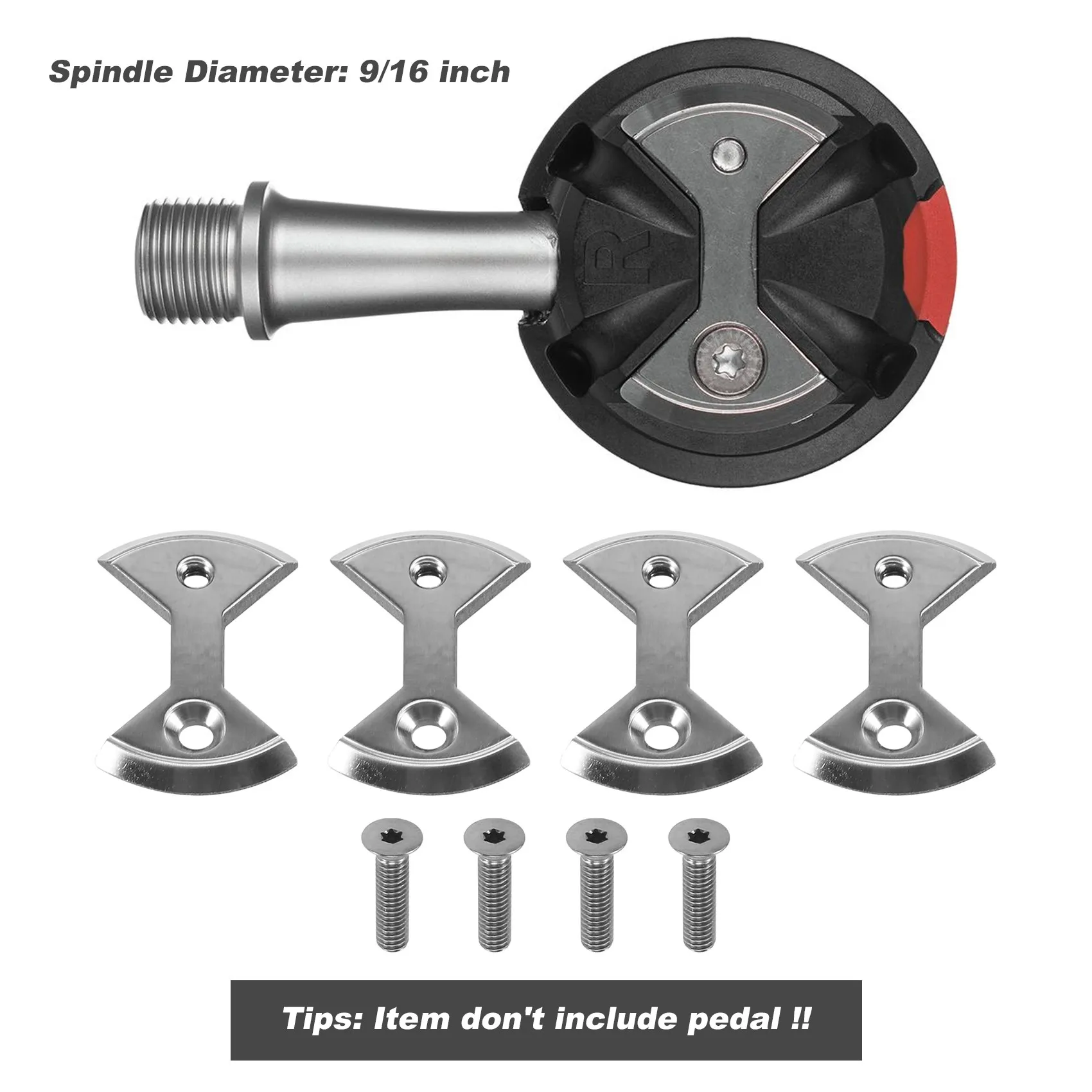 

ABAZJ Cycling Pro Titanium Mtb Bike Bicycle Pedal Plate Cleats for Speedplay Zero 4 Cleats 4 Bolts Bike Bicycle Replace Parts