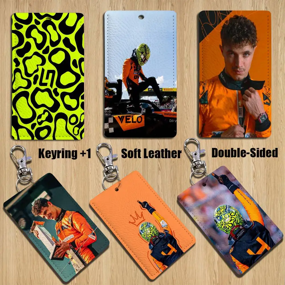

Lando Norris First in racing Cartoon Singer Anime Card Keychain Fashion Pendant Bag ID Door Card Case Bus Card Cute Adult