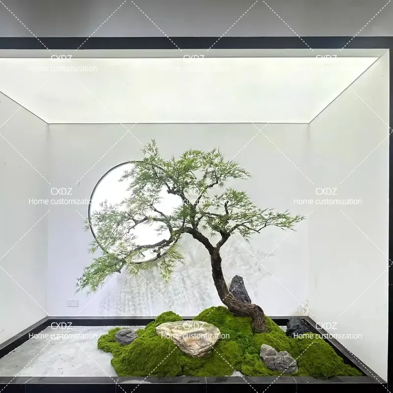 Nordic Style Artificial Maple Tree Floor Standing Fake Plant Indoor Landscaping Window Decoration Bionic Ornament for Home