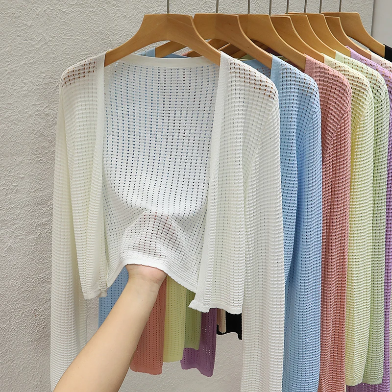 

2025 вязаный крючком топ с длинными рукавами, летний пляжный бикини, укороченный пуловер, шерстяная трикотажная блузка, женская отпускная одежда в стиле бохо