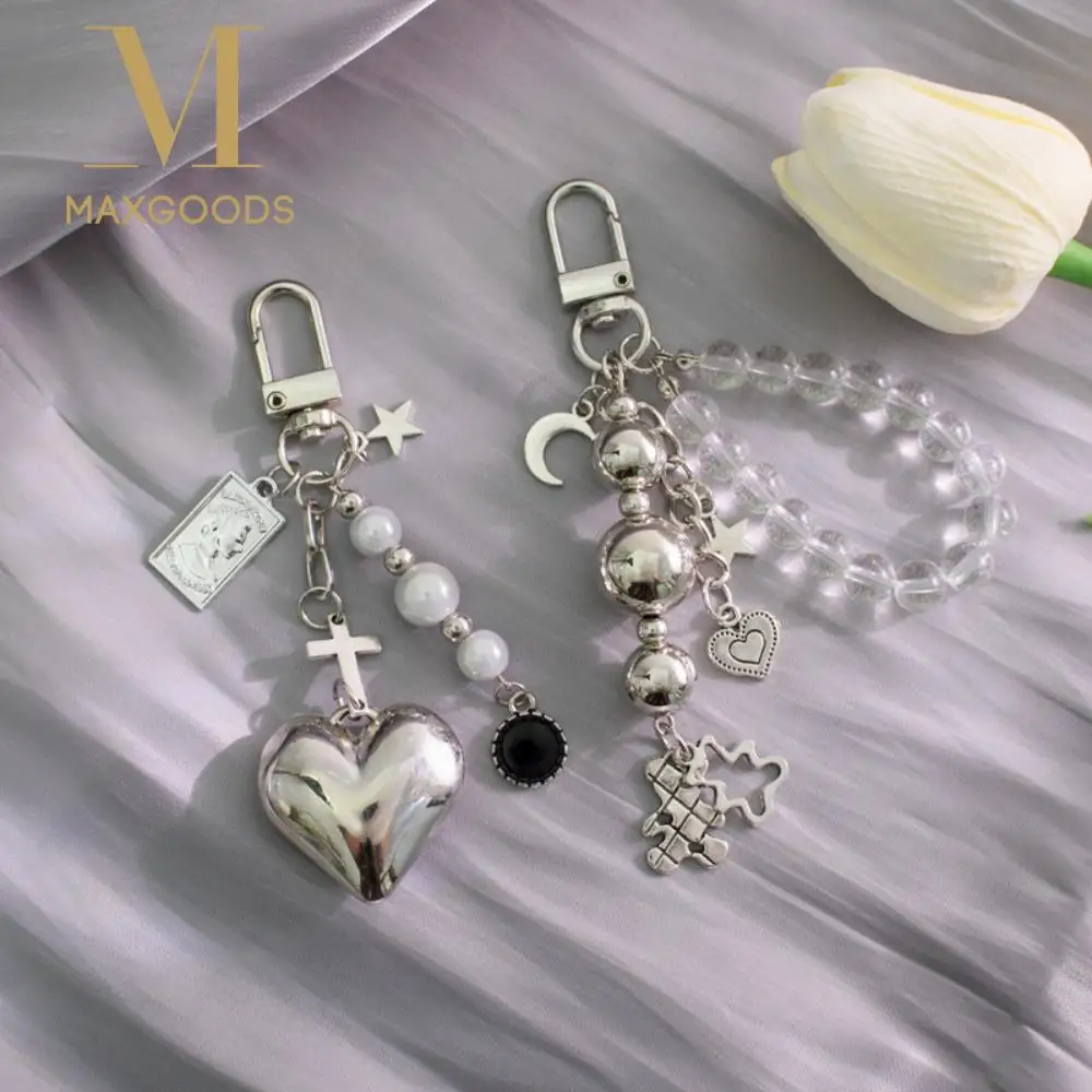 

Новый креативный брелок для ключей с медведем из бисера, изысканный милый кулон для ключей, подарки для девочек, металлический брелок Y2k, кулон