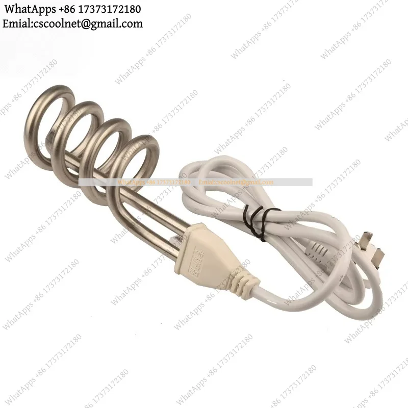 220V 2000W Stainless Steel Spiral Immersion Water Heater with Thermostat Auto Shut-Off