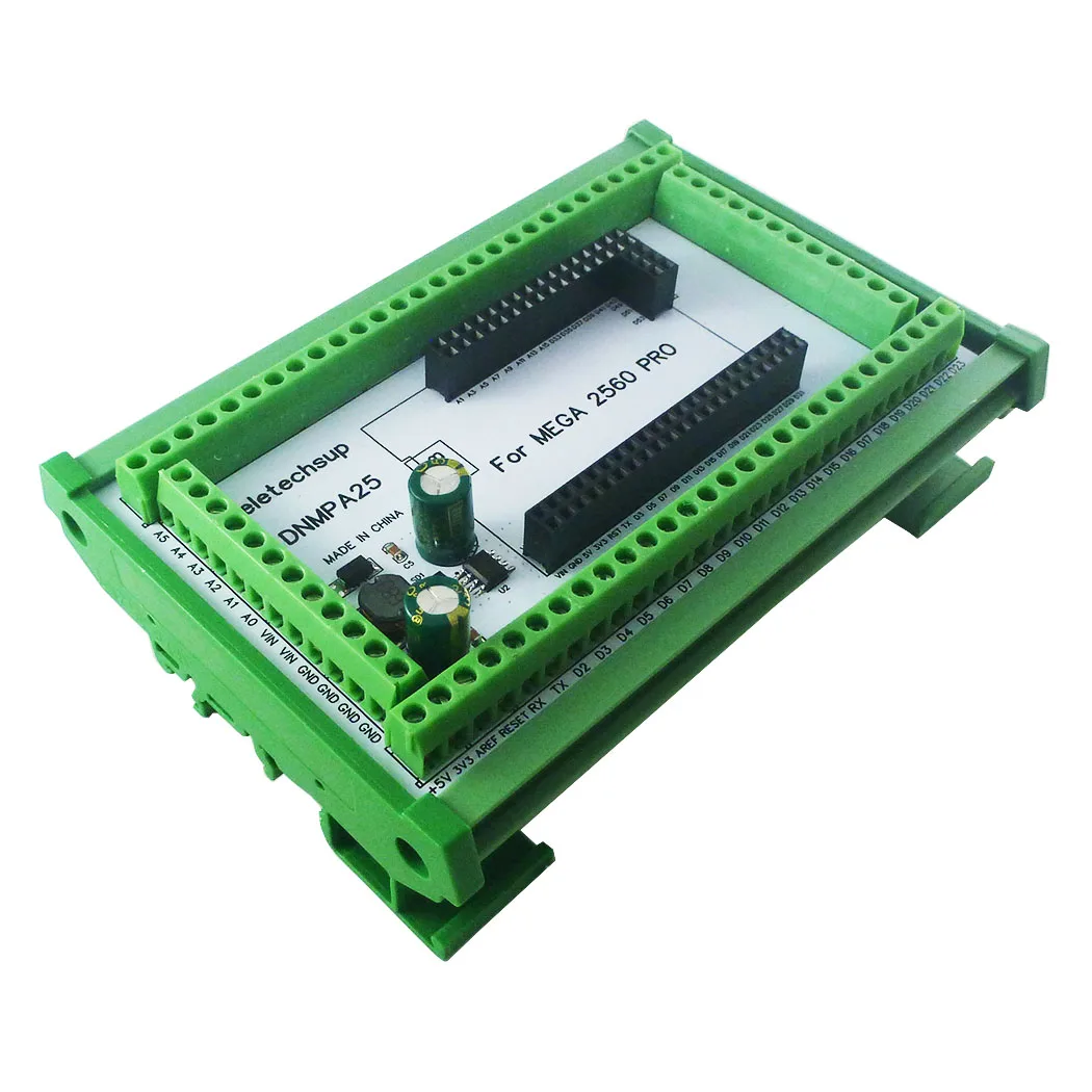 DC-DC 5V 2A Converter MEGA2560 PRO DIN Rail Expansion Board 3.96mm Mount Screw Terminal Block Adapter Module DNMPA25 for Arduino