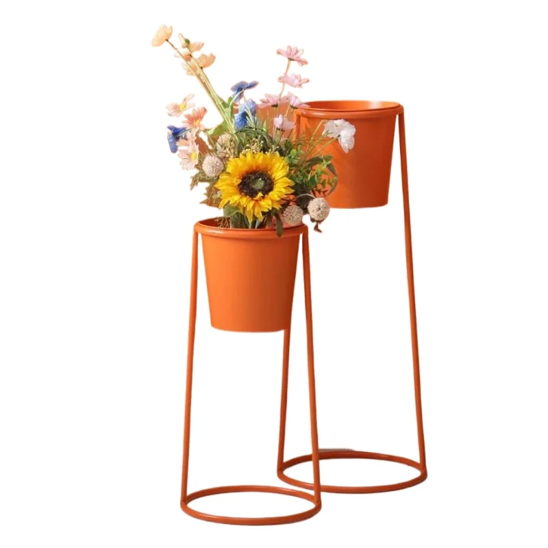 

Modern Colorful Plant Stand Mobile Iron Shelf for Living Room Balcony Indoor Decor