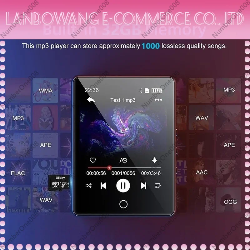 Portable Touch HIFI Bluetooth MP3 Player Lossless Sound Music Player with E-book Function for Students Sports Travel