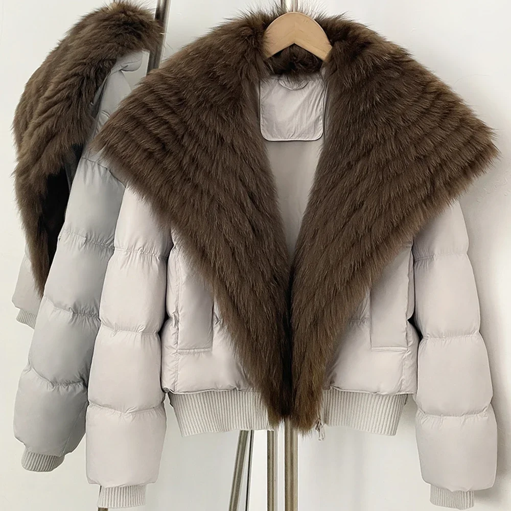 OFTBUY New Winter Clothing Female Duck Down Jacket Women Natural Fur Coat Short Warm Fashion Casual Fur Collar Puffer Outerwear