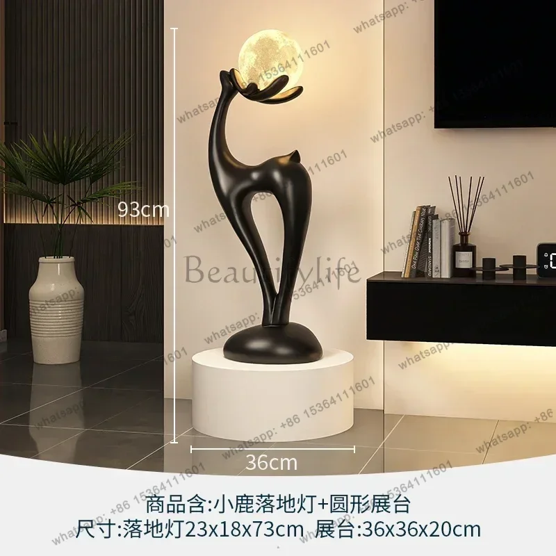 Floor-to-ceiling ornaments next to the TV cabinet, living room art sofa, decorations next to the entrance, housewarming