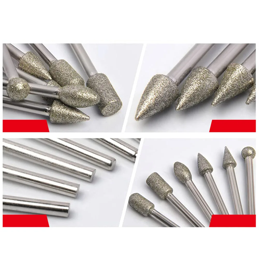 

Jade Carving Grinding Bits DIY Projects Artistic Carving Sliver as Picture Versatile Shapes Set Metal Grinding Bits