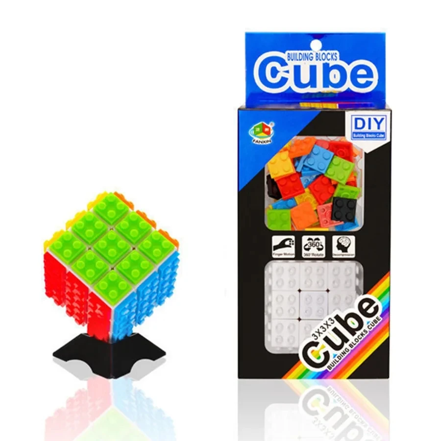 Building Blocks Cube 3x3x3 Puzzle Cube Odłączana profesjonalna magiczna kostka 3x3 Blocks Cube Zabawki edukacyjne Prezenty Diy Cubo Magico