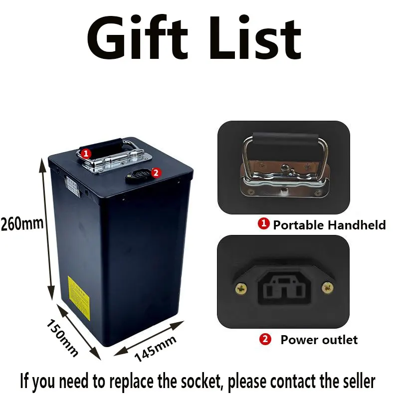 تصميم طبلة حديد ببطارية ليثيوم 48 فولت مزودة بنظام حماية BMS، سعة كبيرة، قوة قوية، قدرة تحمل طويلة الأمد