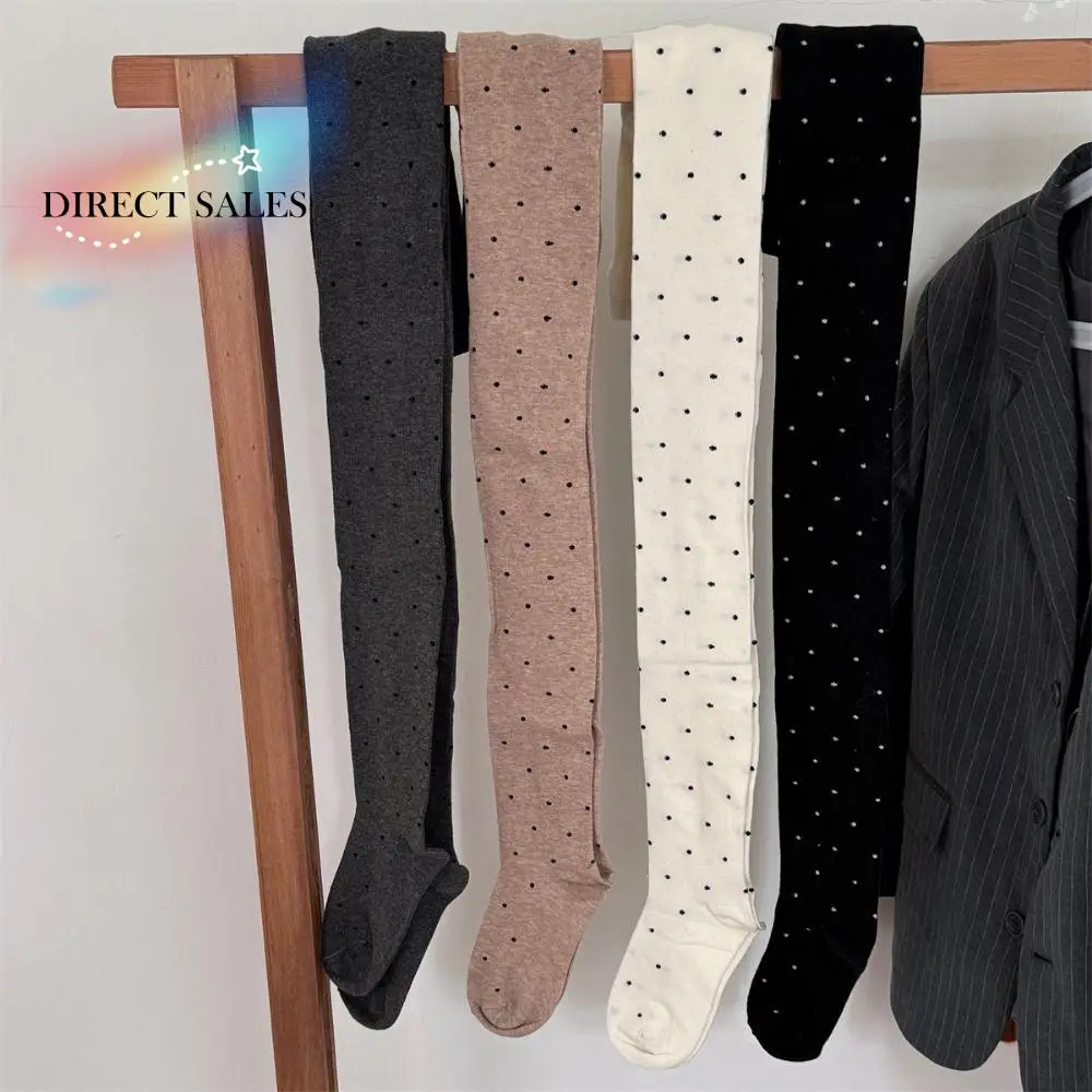 

JK модные колготки в горошек, дышащие женские леггинсы в крапинку, удобные толстые женские вязаные чулки, повседневная одежда