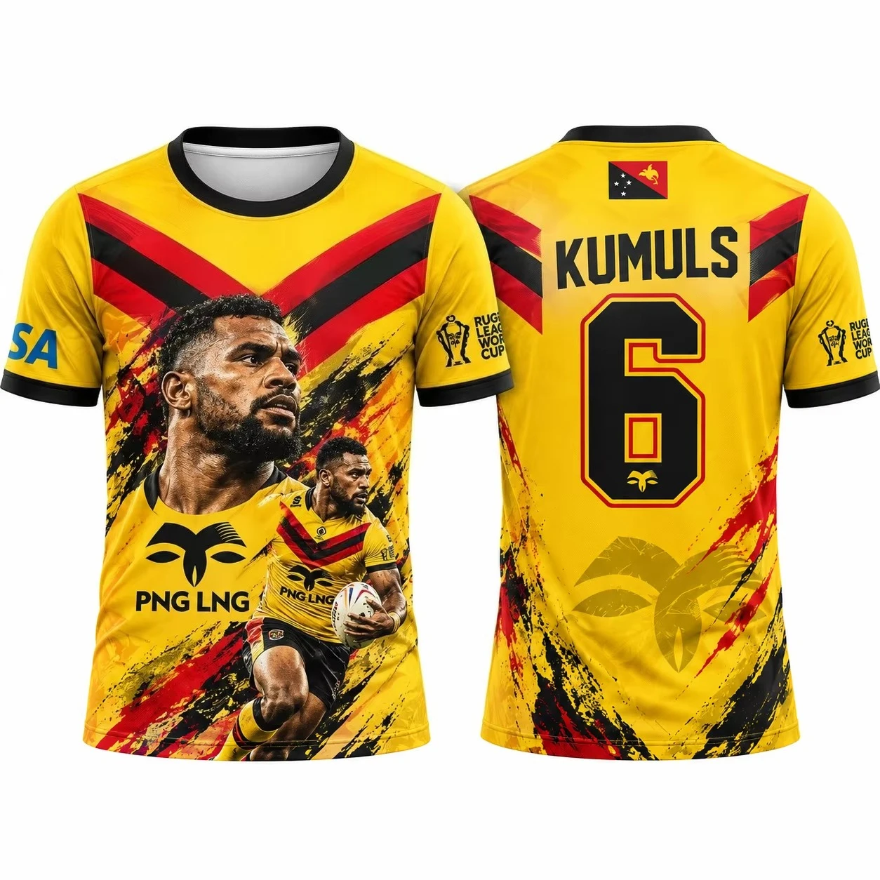 2026-27 New Arrivals Papua New Guinea Rugby Jersey 3D Printed Comfortable Breathable T-shirt Training Daily Top Family Clothing