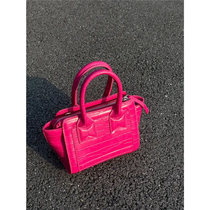 JIAERDI Crocodile Pattern Bucket Bag Women 2023 Harajuku Handle Casual Crossbody Bags Female Vintage Pink Y2k Hand Bag Aesthetic